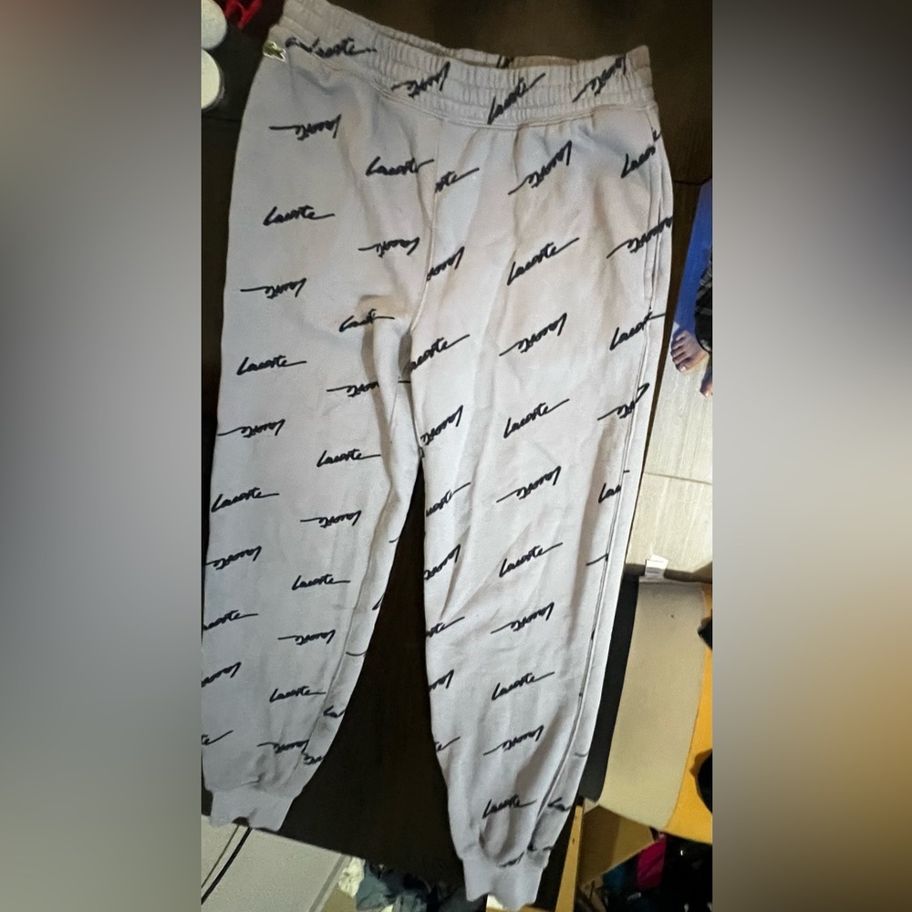 Lacoste All-over embroidered sweatpants Sz Small